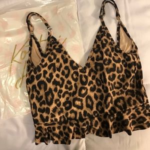 Kortni Jeane Scoop back top | Cheetah print